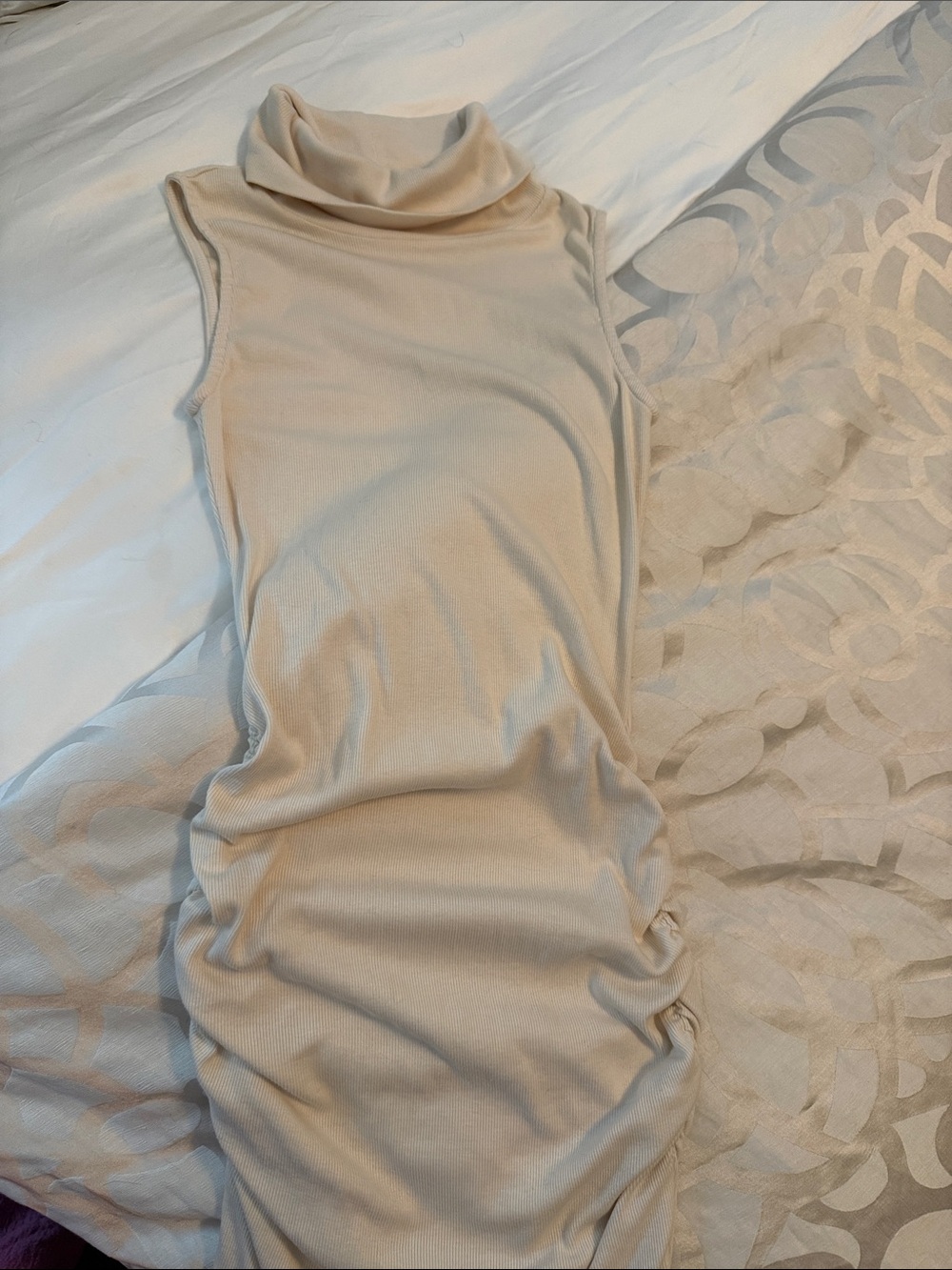 Michael Stars Cream Ribbed Knit Top